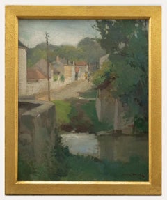 Jean Dulac (1902-1968) - Oil, La route de Pontoise à Nesles-la-Vallée.
