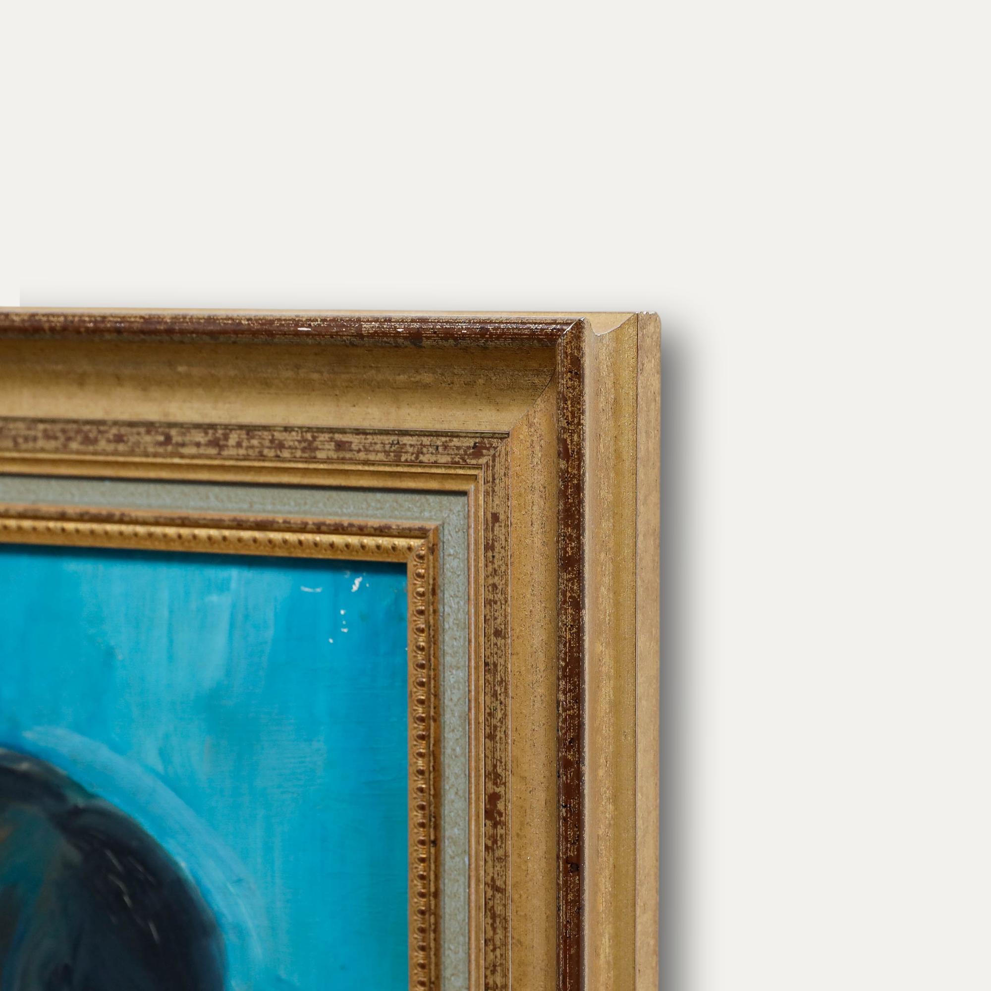 Jean Maillot - Óleo del siglo XX enmarcado, Retrato de una pequeña niña en venta 1