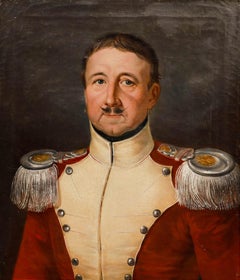 Jean-Meno Haas (1786-1857) - 1839 Oil, Portrait of an Officer