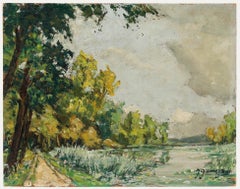 Jean Paul Guinegault (1918-2009) - 20th Century Oil, Edge of the Mayenne River