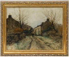 Jean Van Cleemput (1881-1953) - Framed Oil, A Winter Village Stroll