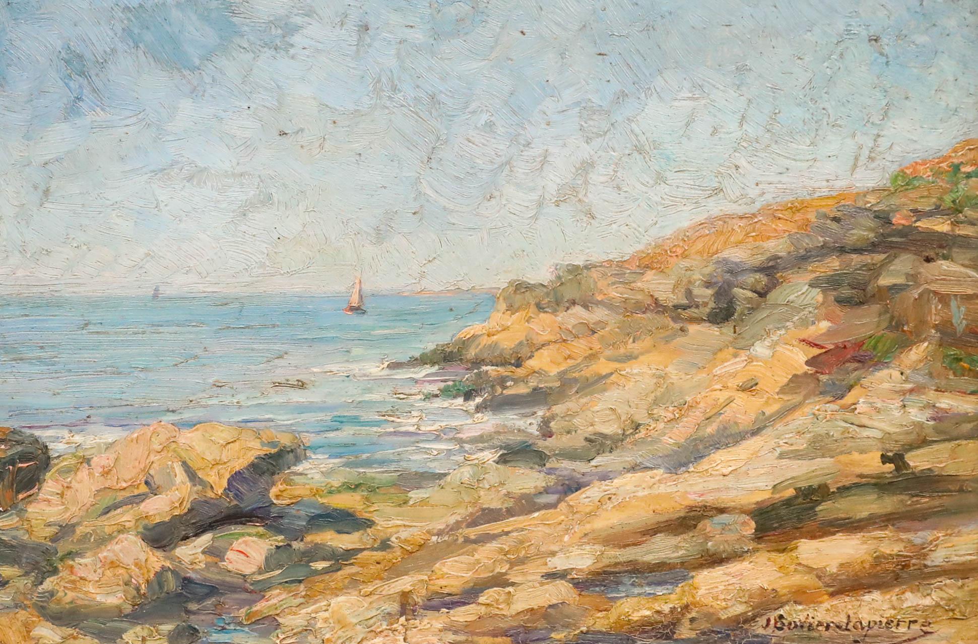 Jeanne Bovier-Lapierre (1868-1957) - Early 20th Century Oil, A Distant Sailboat - Painting by Unknown