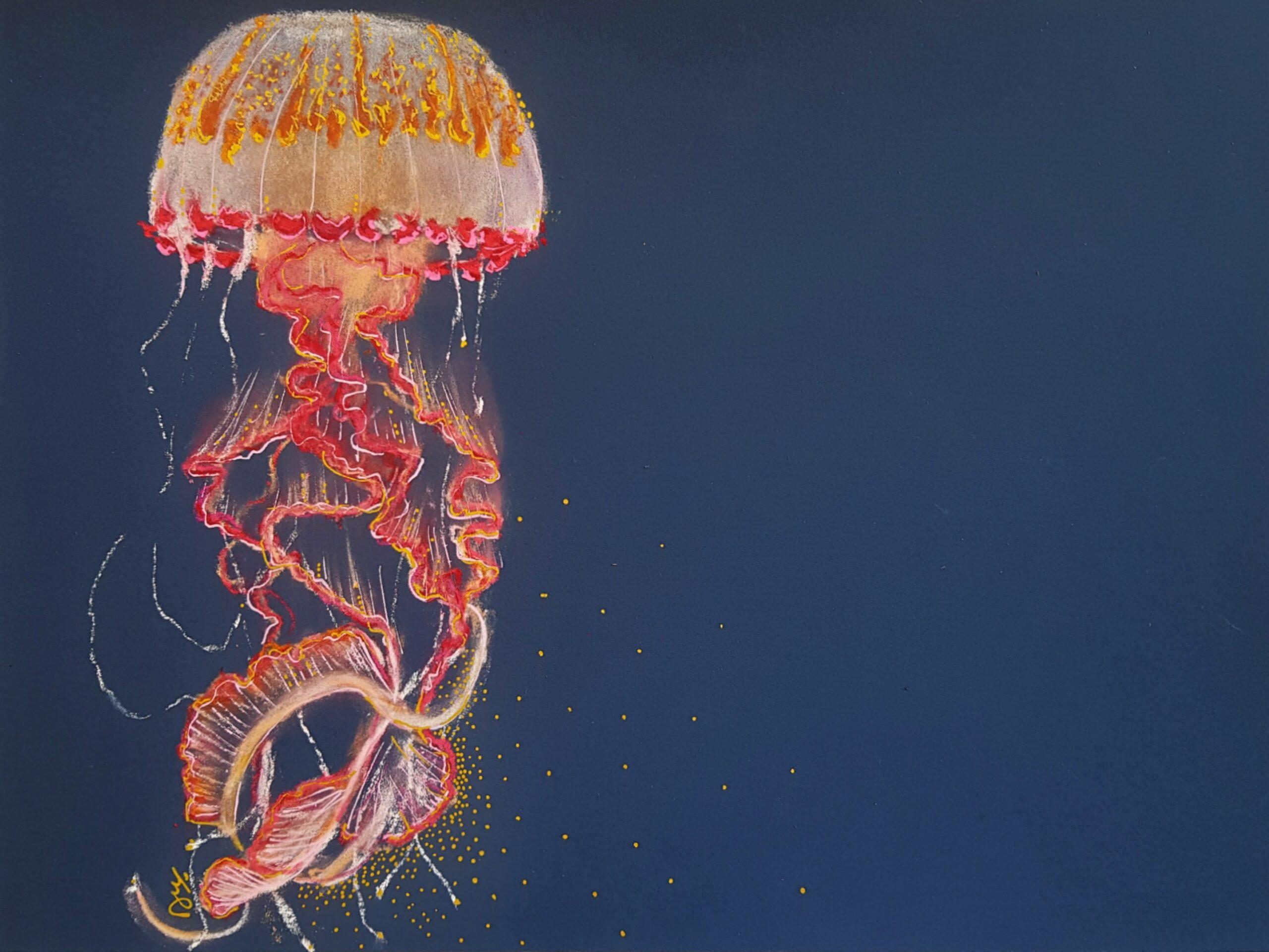 Jellyfish by Delmont - Painting by Unknown