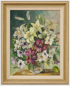 Jennie Bayman - Framed Contemporary Oil, Summer Flowers