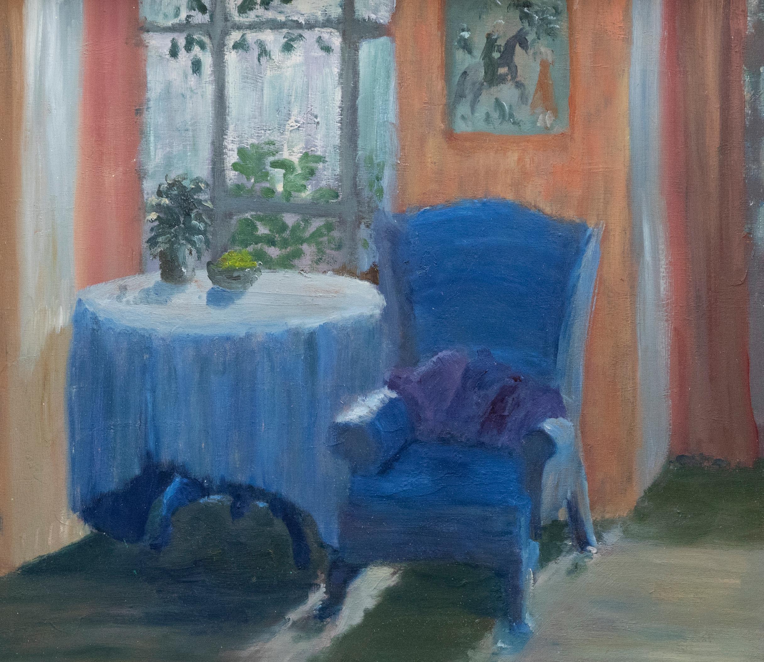 Jennifer Caplan - Olio del XX secolo incorniciato, La stanza del giardino - Painting di Unknown