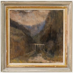 Jenny Lander - Óleo contemporáneo enmarcado, Vista desde Les Houches