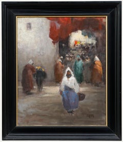 Jeronimo Muniz (b. 1938) - Framed 20th Century Oil, A Day at the Market