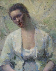 Jeune Femme - Impressionist School, Eastern European Portrait of a Woman
