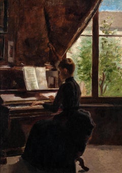 "Jeune fille du Piano", XIX secolo  di Karl Meunier (1864-1894)