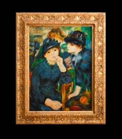 "Jeunes Filles En Noir", oil on canvas after Pierre-Auguste Renoir (1841-1919)