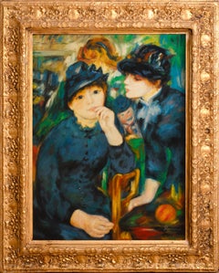 "Jeunes Filles En Noir", oil on canvas after Pierre-Auguste Renoir (1841-1919)