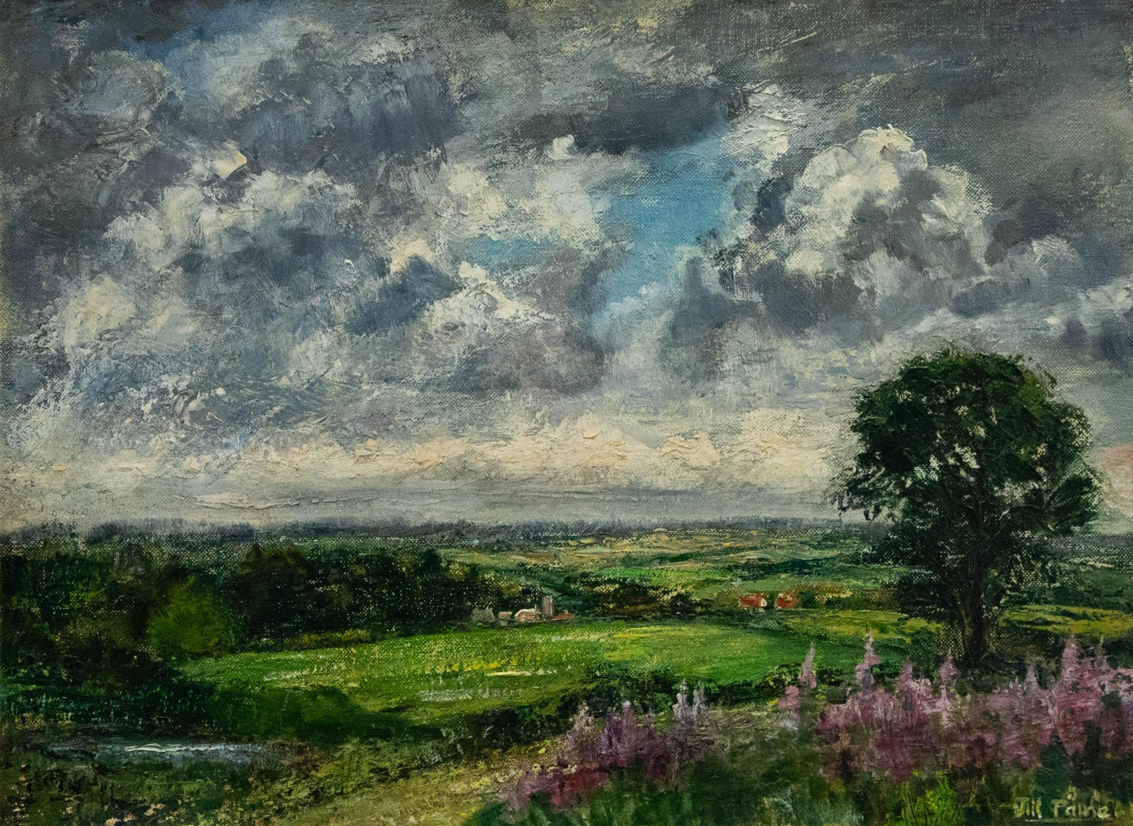 Jill Paine - Framed 20th Century Oil, Above Letheringsett - Painting by Unknown