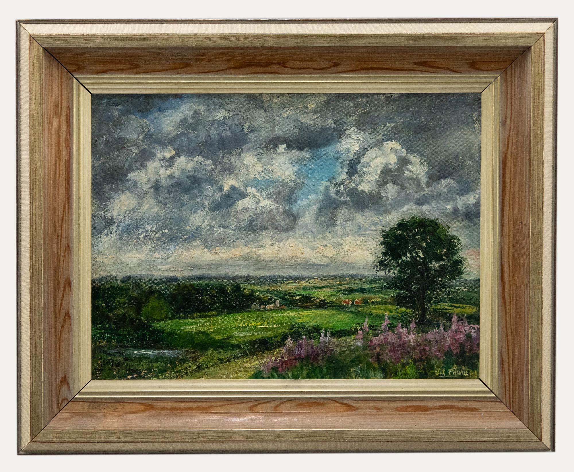 Unknown Landscape Painting - Jill Paine - Framed 20th Century Oil, Above Letheringsett