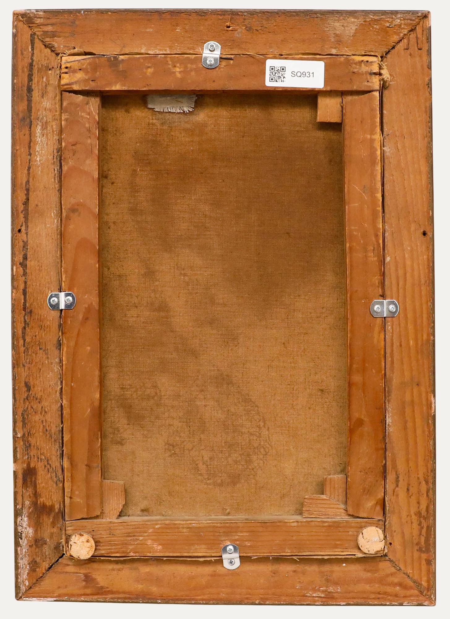 Jiotti - Anfang 20. Jahrhundert Öl, Mann mit Pfeife (Beige), Portrait Painting, von Unknown