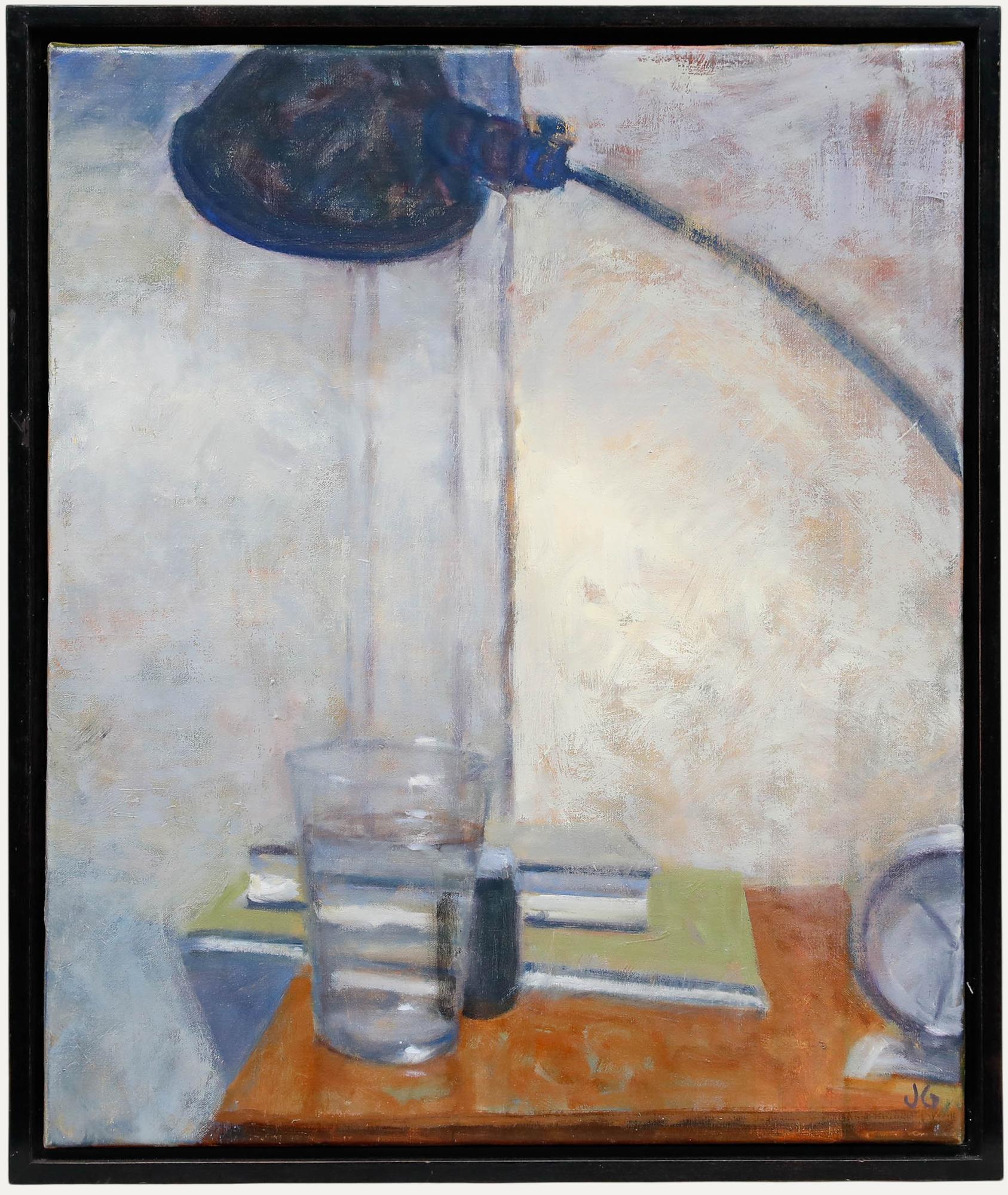 Interior Painting Unknown - Joan Griswold (née en 1954) - Huile moderniste du 20e siècle, Assoiffée