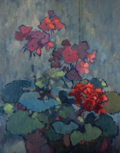 Joan Hunn SWA - 1982 Oil, Geraniums
