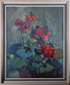 Joan Hunn SWA - 1982 Oil, Geraniums