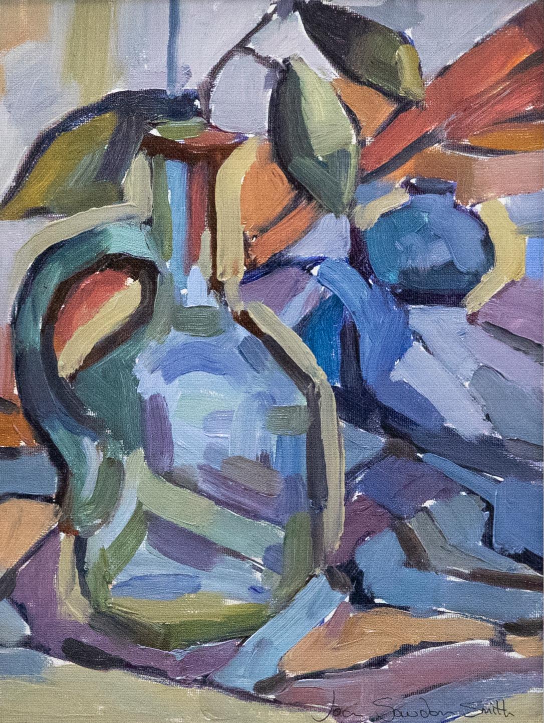 Joan Sawdon Smith  - Contemporary Oil, Blue Bottle - Painting by Unknown