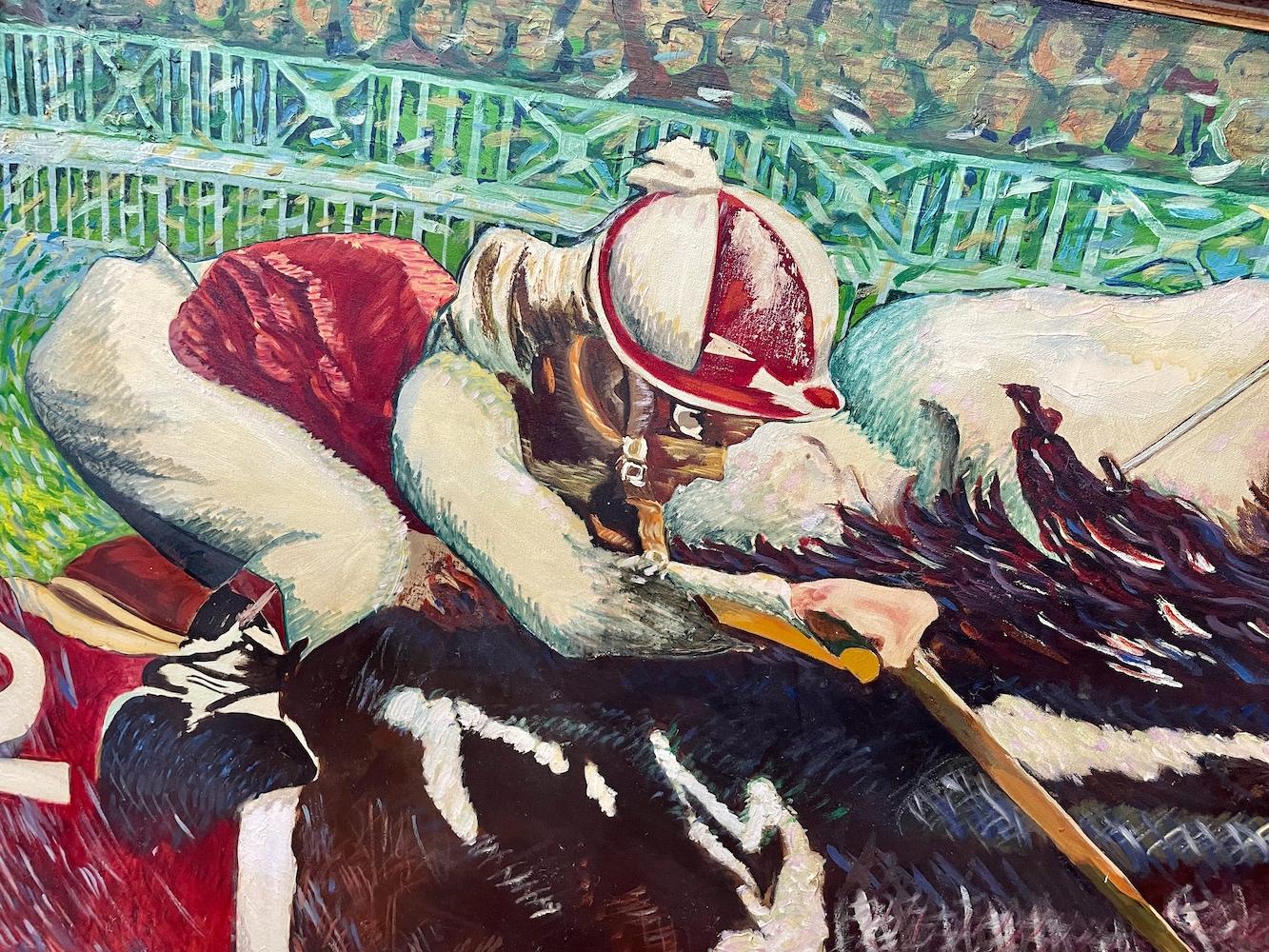 Die Jockeys an der Bahn – Painting von Unknown