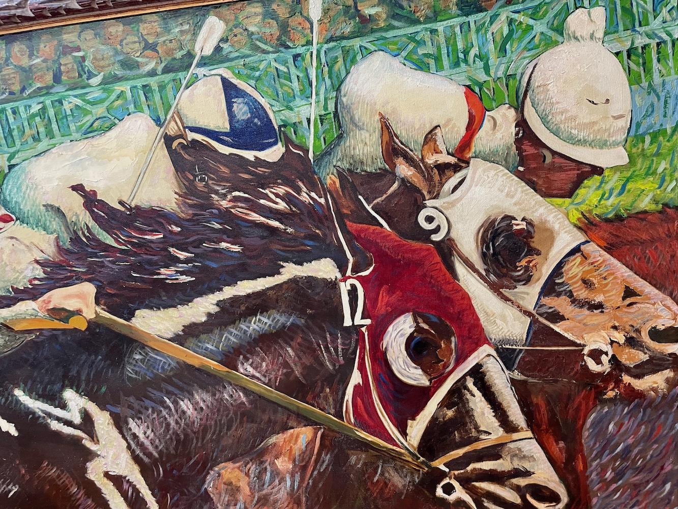 Die Jockeys an der Bahn (Moderne), Painting, von Unknown