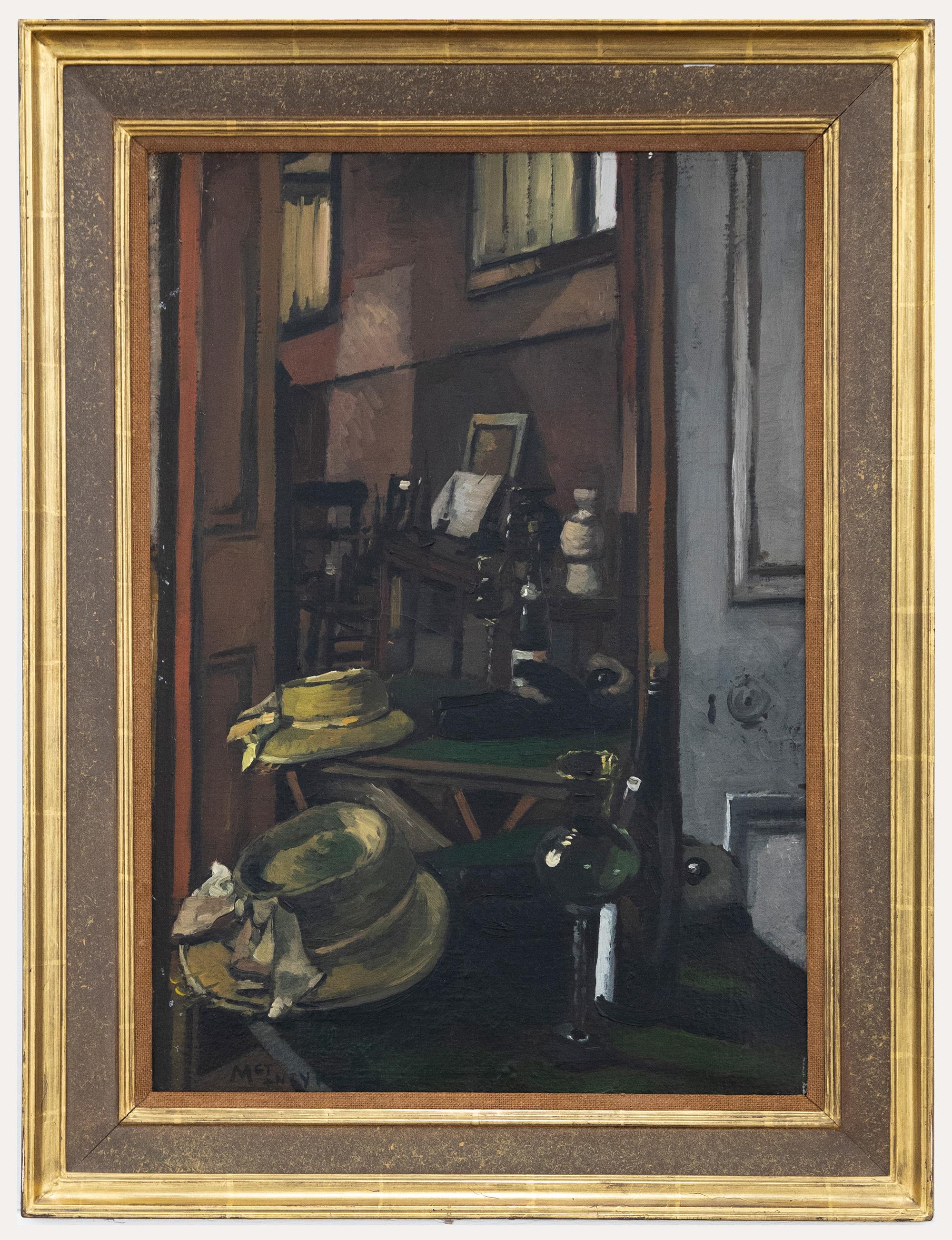 Unknown Still-Life Painting - Joe McIntyre (b.1940) - 20th Century Oil, Interior Study