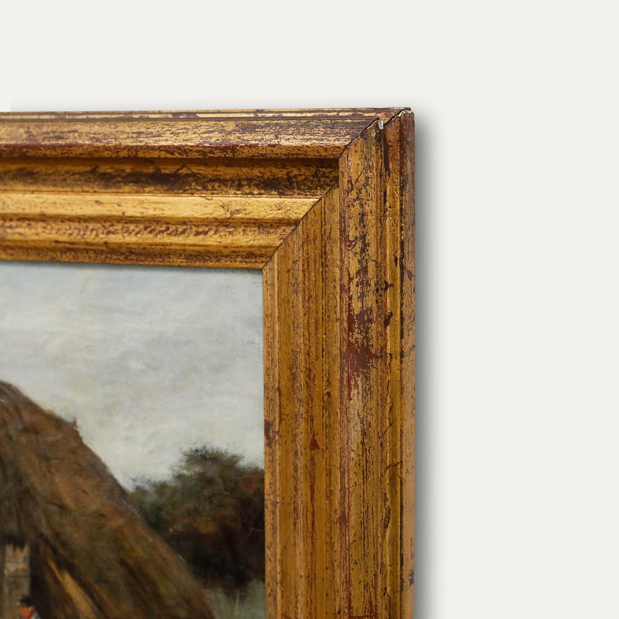 Johan Scherrewitz (1868-1951) - Framed Late 19th Century Oil, The Sheepfold For Sale 1