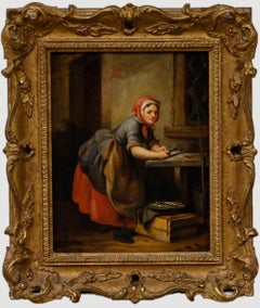 Johann Beugelinck (1811-1869) - Framed Mid 19th Century Oil, Preparing the Fish