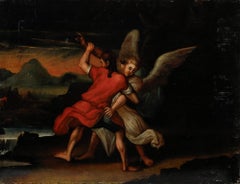 Johann Glocker (1690-1763) - 18th Century Oil, Jacob and the Angel