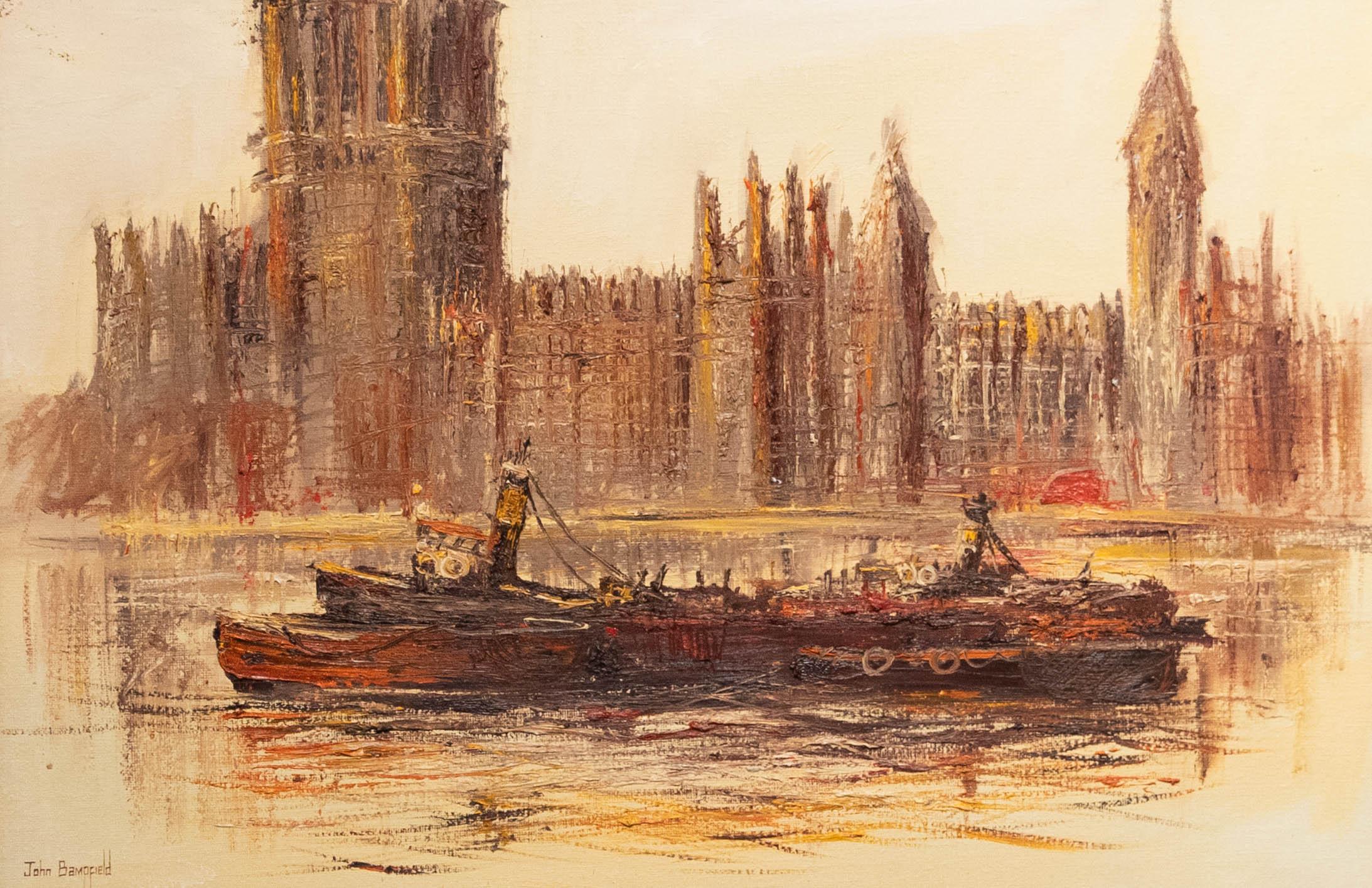 John Bampfield (geb. 1947) - Zeitgenössisches Öl, Houses of Parliament – Painting von Unknown