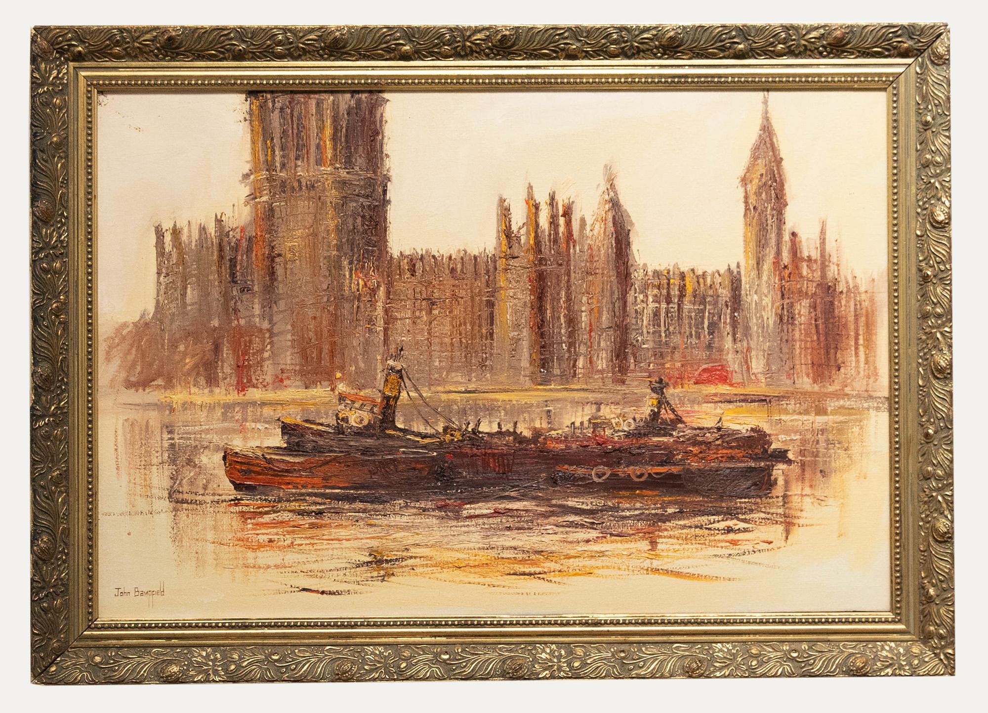 John Bampfield (geb. 1947) - Zeitgenössisches Öl, Houses of Parliament