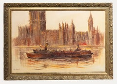 John Bampfield (b.1947) - Contemporary Oil, Houses of Parliament
