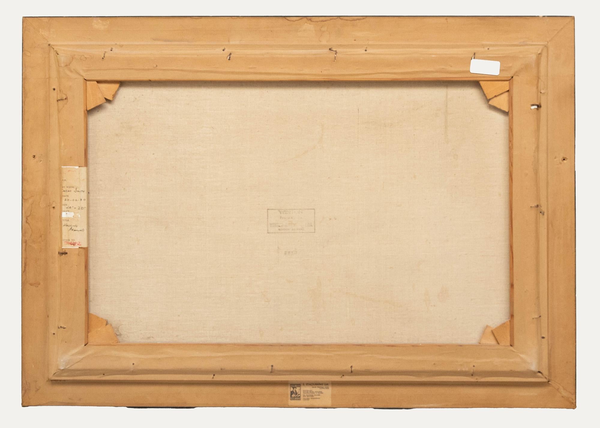 John Caesar-Smith (1930-2021) - Gerahmtes Öl von 1980, Herumhacken (Braun), Landscape Painting, von Unknown