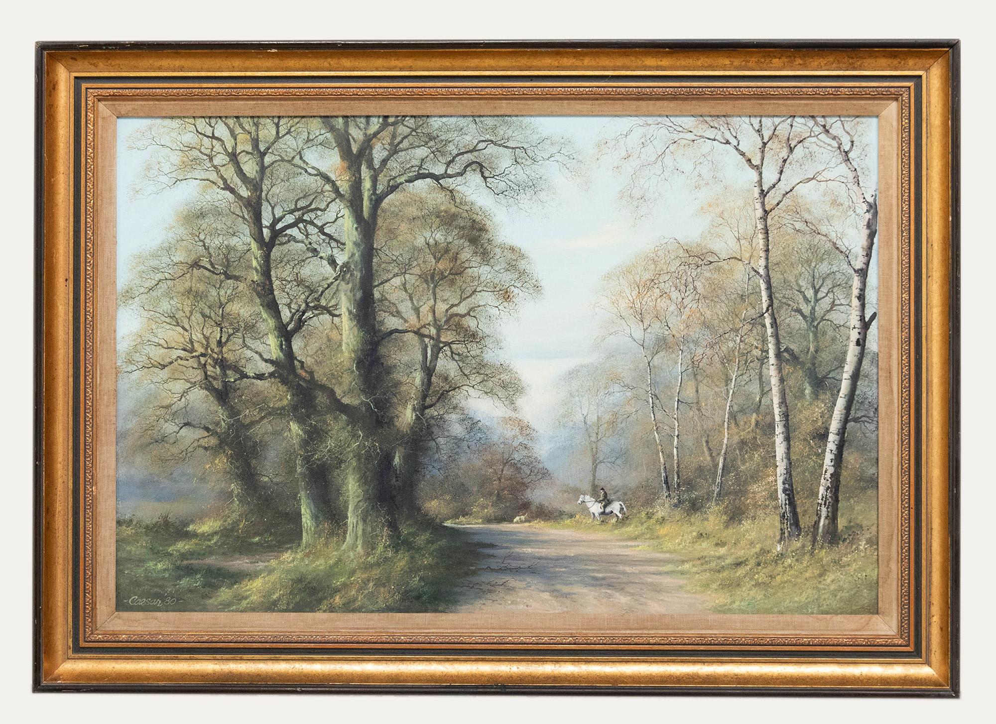 John Caesar-Smith (1930-2021) - Gerahmtes Öl von 1980, Herumhacken