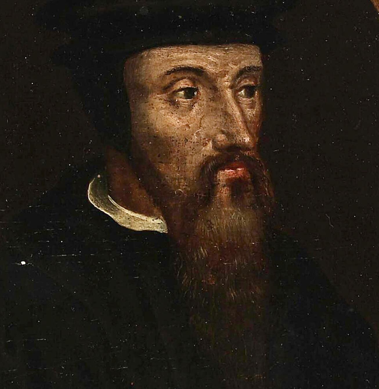 Ritratto di John Calvin del XVII secolo - Painting Antichi maestri di Unknown