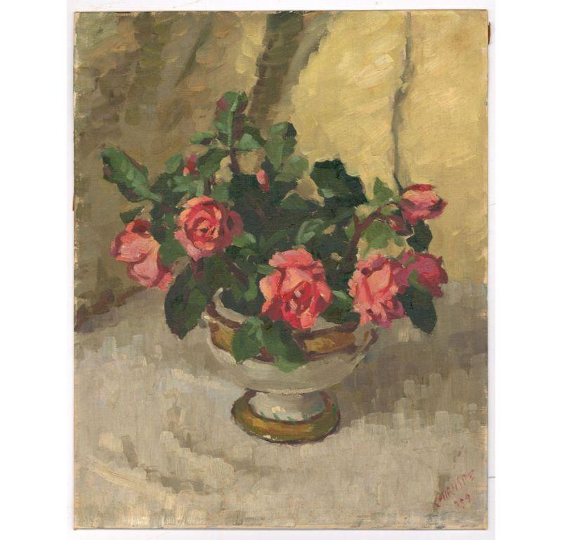 John Chirnside (1957-1979) - 1959 Olio, Rose dal giardino - Painting di Unknown