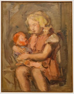 John Cluysenaar (1899-1986) - Mid 20th Century Oil, Young Girl with Doll