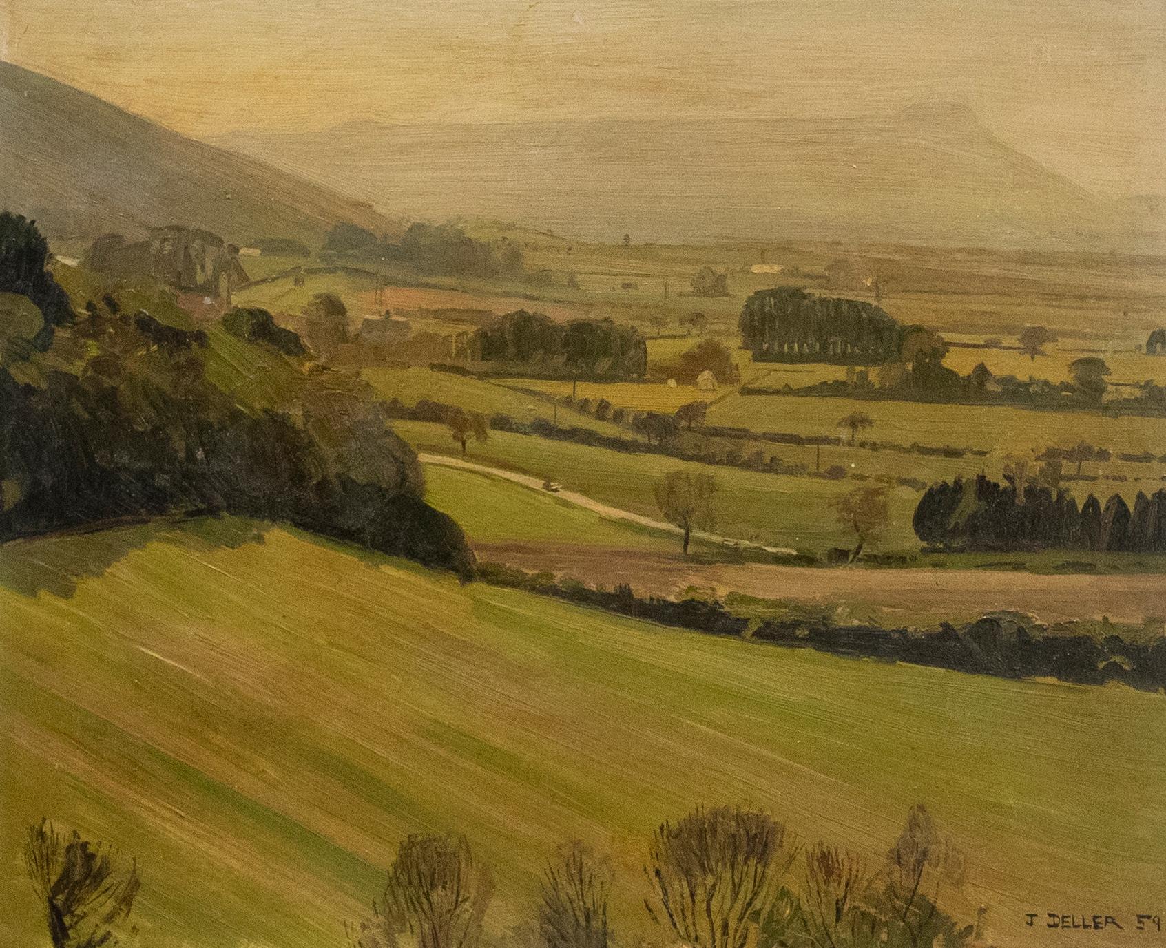 John Deller - Gerahmtes Öl aus der Mitte des 20. Jahrhunderts, The Dales – Painting von Unknown