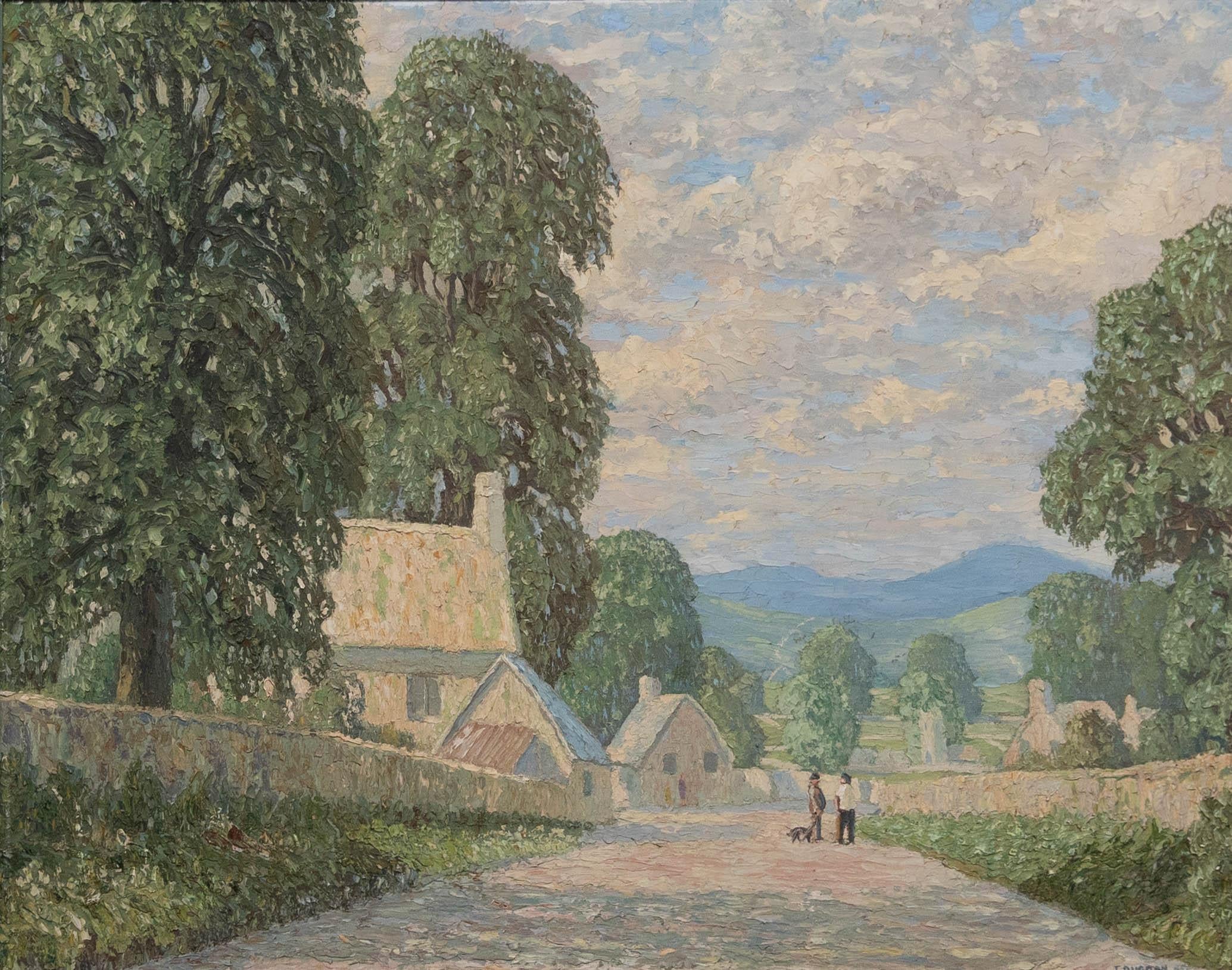 John Duggan - Olio della metà del XX secolo con cornice, Nelle Cotswolds - Painting di Unknown