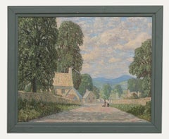 John Duggan - Olio della metà del XX secolo con cornice, Nelle Cotswolds
