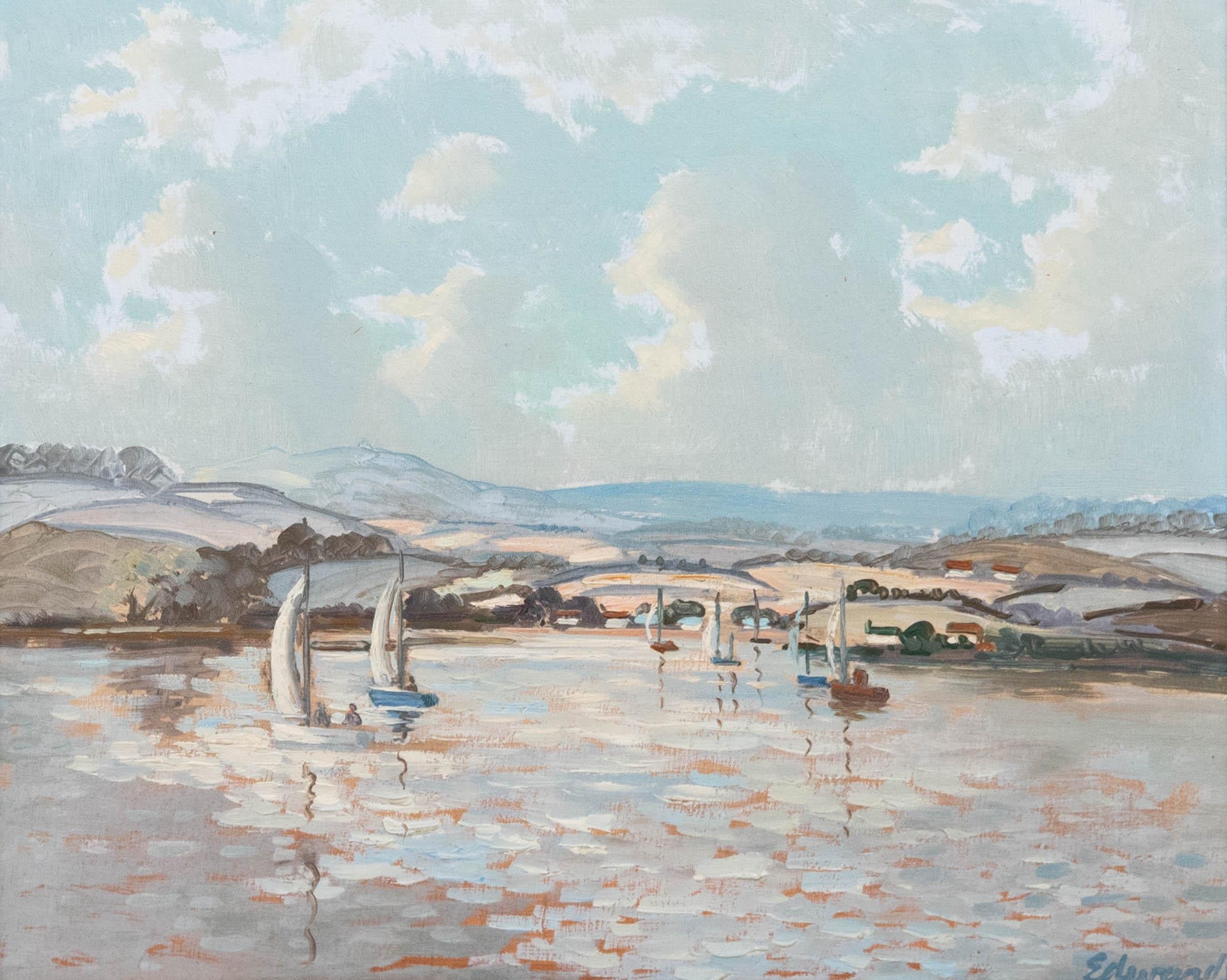 John Edwards (geb.1914) - Gerahmtes Ölgemälde des 20. Jahrhunderts, Cornish Sailing Club – Painting von Unknown