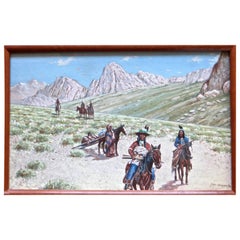 John Hauser (1859-1913) "Mountain Desert Trail" Native American West. Dated 1896