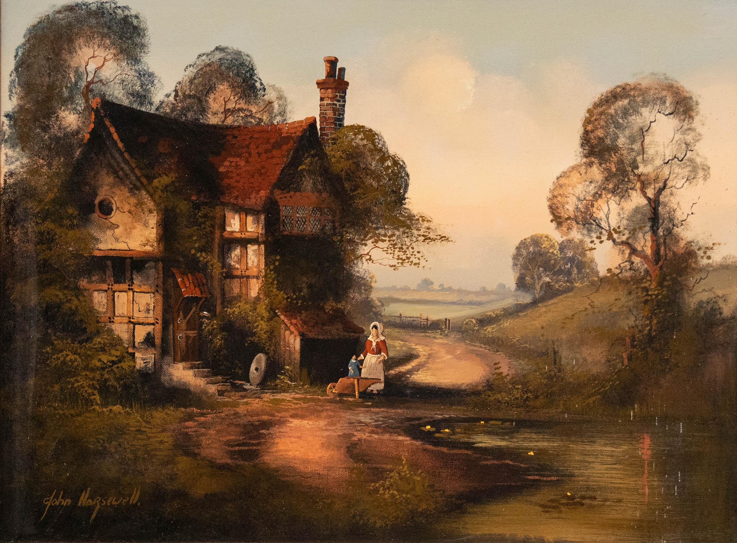 John Horsewell  - Contemporary Oil, By the Cottage - Painting by Unknown
