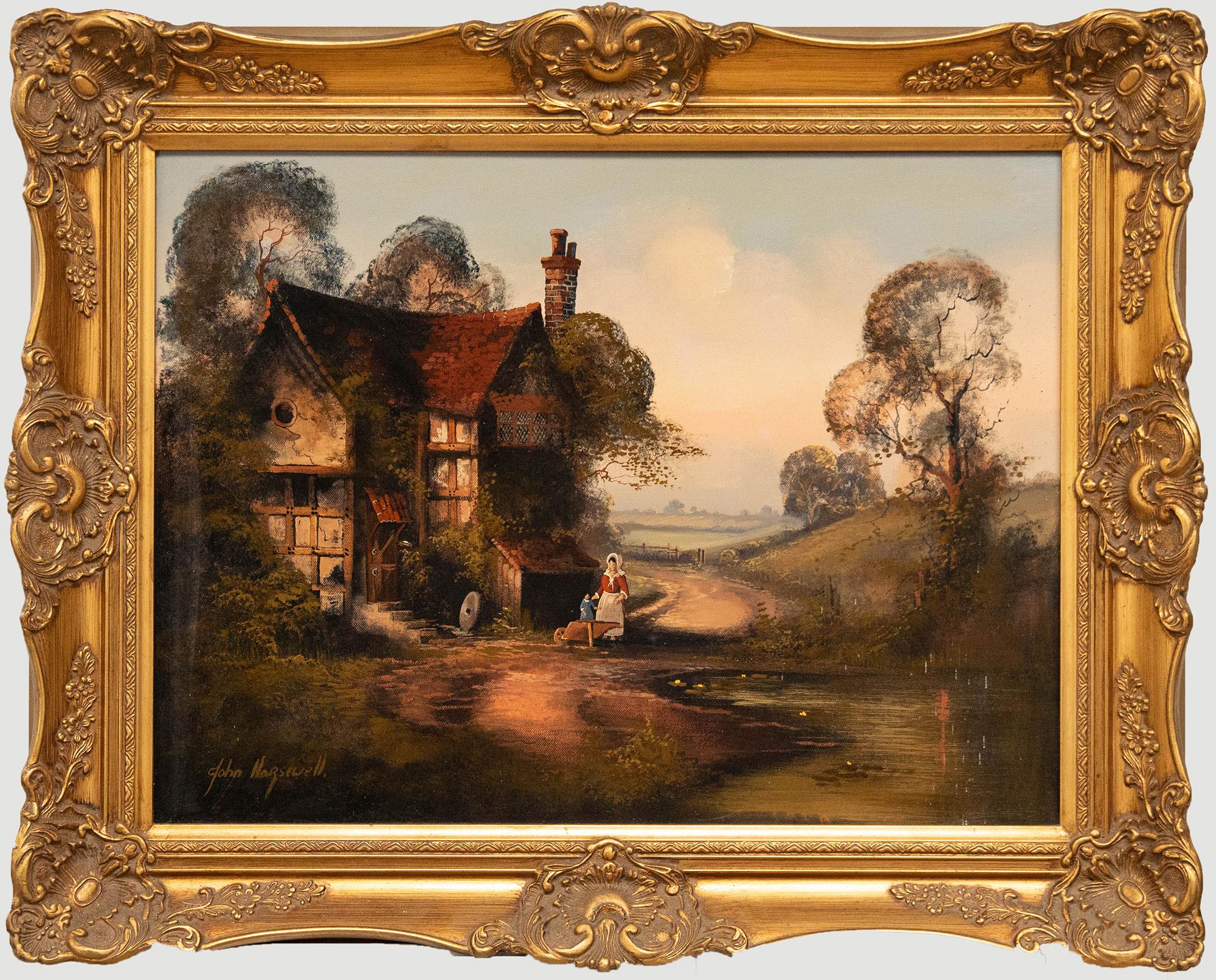 Unknown Landscape Painting - John Horsewell  - Contemporary Oil, By the Cottage