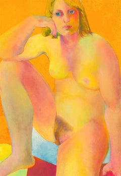 John Ivor Stewart PPPS (1936-2018) - 20th Century Oil, Nude in Yellow