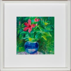 John Ivor Stewart PPPS (1936-2018) - Framed Contemporary Acrylic, Hibiscus