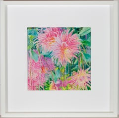 John Ivor Stewart PPPS (1936-2018) - Framed Oil, Pink Chrysanthemums