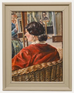 John J.G. Blundell (1927-2016) - Fine 1947 Oil, Lady in a Wicker Chair