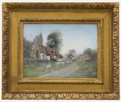 John Lochhead RBA (1866-1921) – Gerahmtes Ölgemälde, Göttin, Ewen moving