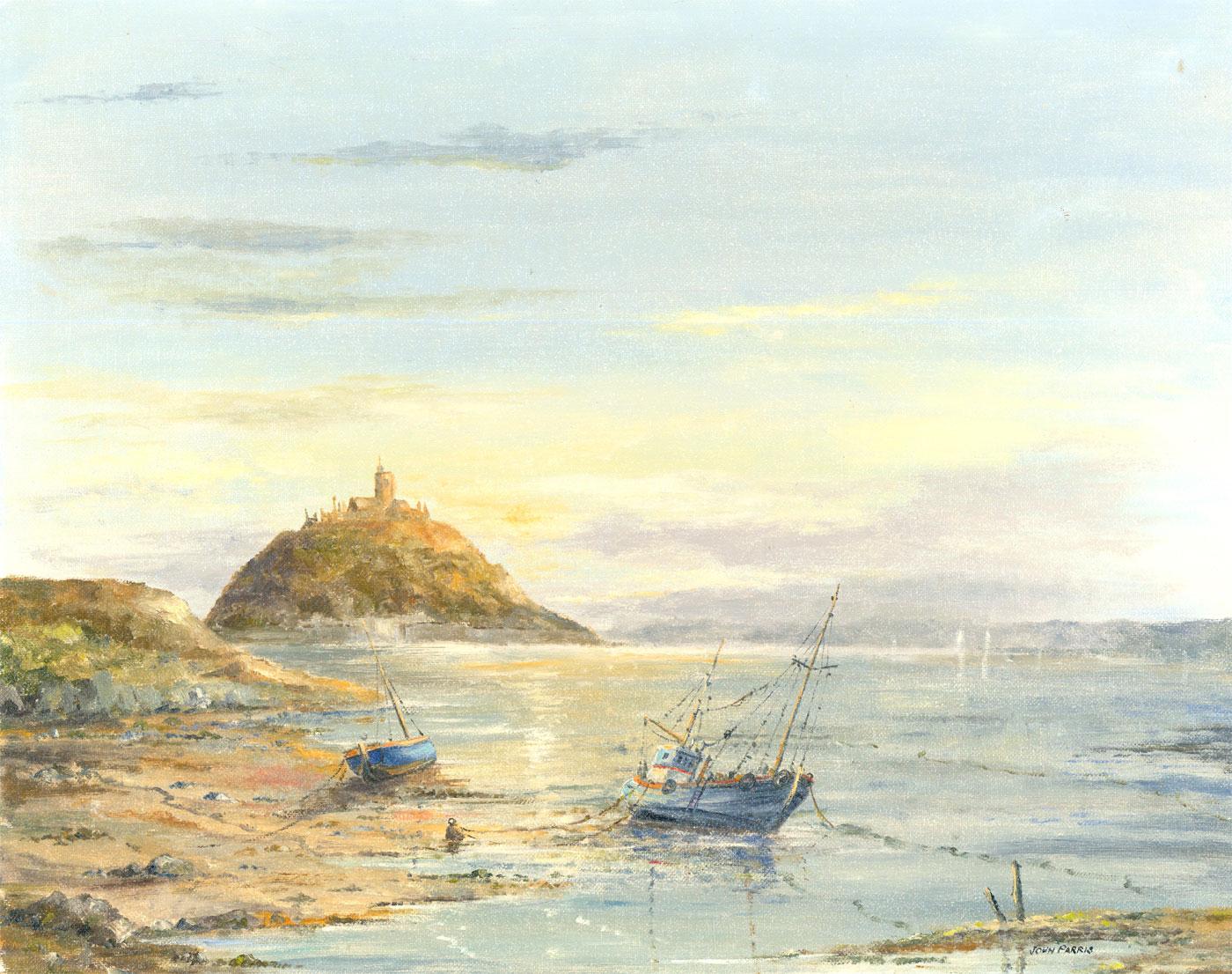 Unknown Figurative Painting - John Parris - 20th Century Oil, View of St. Michael's Mount
