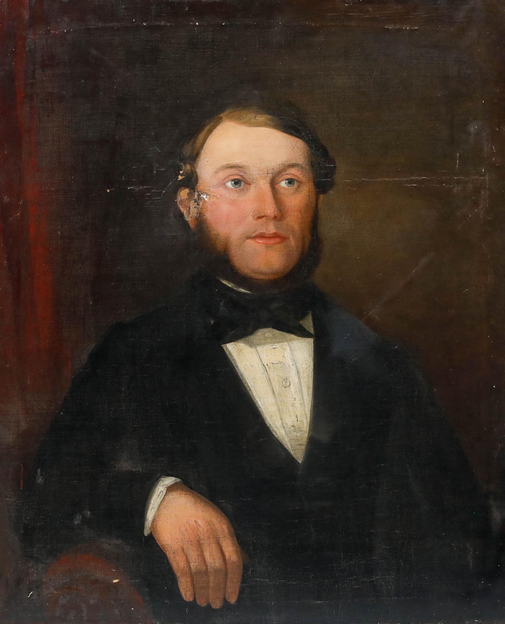 John Ritchie (1809-1875)- For Restoration Oil, Portrait of a Victorian Gentleman - Painting by Unknown